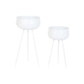 Macetero Home ESPRIT Blanco Metal Urbano 34 x 34 x 70 cm (2 Piezas)
