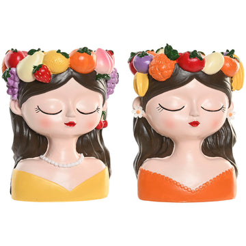 Macetero Home ESPRIT Multicolor Resina chica Urbano (2 Unidades)