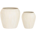 Macetero Home ESPRIT Beige Metal Scandi 50 x 50 x 49,5 cm (2 Piezas)