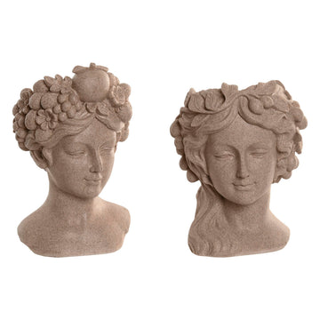 Macetero Home ESPRIT Beige Resina Romántico 18 X 20 X 29 CM (2 Unidades)