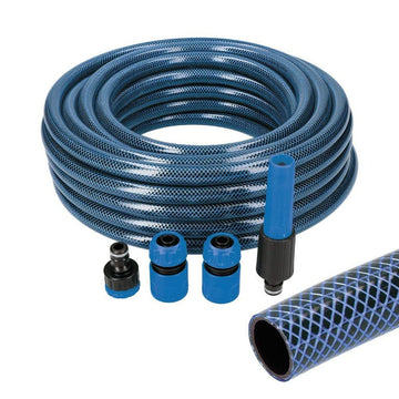 Set de Manguera con accesorios EDM 74099 5/8" 20 mm x 25 m Azul (25 m)
