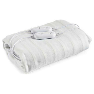Calientacamas Eléctrico Doble Gift Decor Blanco Poliéster 140 x 1 x 160 cm Geométrico 2 x 60 W
