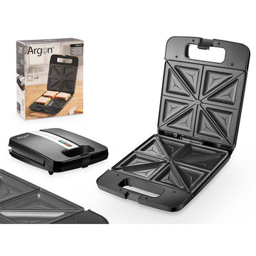 Sandwichera Argon Negro Acero 1400 W