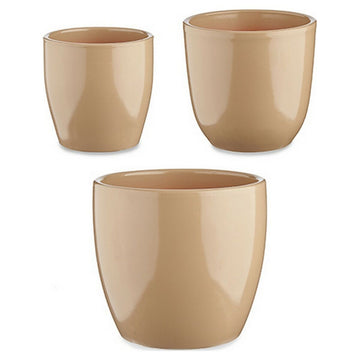 Set de Macetas Ibergarden Beige Arcilla 22,5 x 19 x 22,5 cm