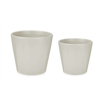 Set de Macetas Ibergarden Gris Arcilla Ø 22 cm Ø 28 cm 28 x 27 x 28 cm 2 Piezas