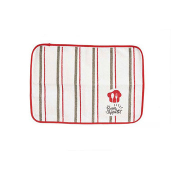 Mantel Individual Kinvara Bon Apetit Blanco Rojo