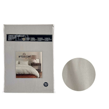 Juego de Sábanas Gift Decor Gris Cama de 150 3 Piezas