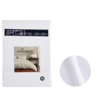 Juego de Sábanas Gift Decor Blanco Gris Cama de 90 3 Piezas