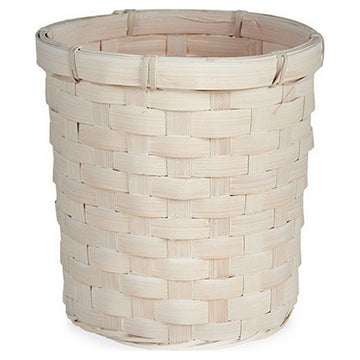 Macetero Gift Decor Blanco PVC Bambú 17 x 15 x 17 cm Redondo