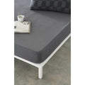 Sábana Bajera Ajustable Naturals ELBA Gris oscuro 90 x 190/200 cm (Cama de 90)