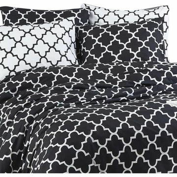 Juego de funda nórdica Negro Cama de 200 3 Piezas