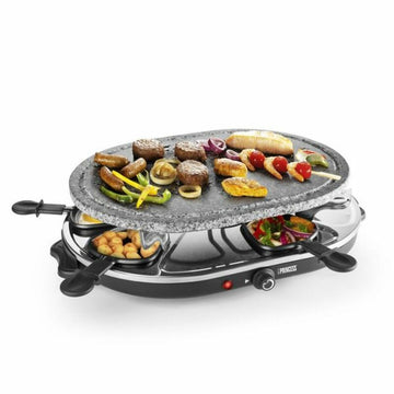 Raclette Princess 8 Oval Stone Grill Party Negro Gris