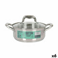 Cacerola con Tapa de Cristal Quttin Caesar ø 20 x 8 cm Acero (6 Unidades)