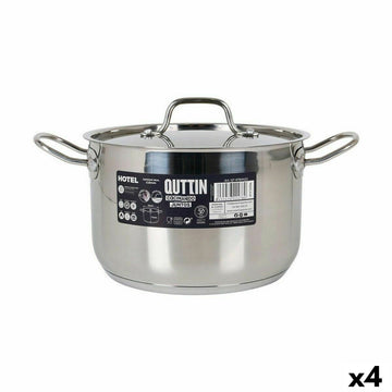 Olla con Tapa Quttin Hotel Acero Ø 22 x 14 cm (4 Unidades)