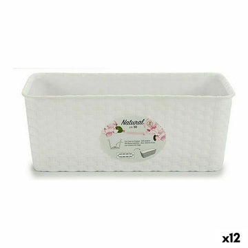 Jardinera Stefanplast Blanco Plástico 13 x 11 x 28,5 cm 29 x 11 x 12,5 cm (12 Unidades)