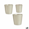 Set de Macetas Ibergarden Gris Arcilla 16,5 x 16 x 16,5 cm (6 Unidades)