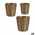 Set de Macetas Ibergarden Taupé Arcilla 16,5 x 16 x 16,5 cm (6 Unidades)