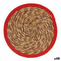 Salvamantel Gift Decor Rojo Natural Fibra natural 30 x 1 x 30 cm (48 Unidades)