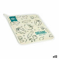 Paño de Cocina Kinvara Blanco Verde 50 x 0,3 x 50 cm (12 Unidades)