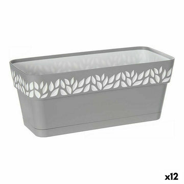 Jardinera Stefanplast Cloe Blanco Gris Plástico 13,3 x 12,3 x 29,3 cm (12 Unidades)