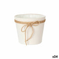 Macetero Ibergarden Blanco Marrón Tela Cuerda Plástico 18 x 16 cm 19,5 x 17,5 x 19,5 cm (24 Unidades)