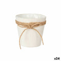 Macetero Ibergarden Blanco Marrón Tela Cuerda Plástico Lazo 14 x 12,5 x 14 cm 14 x 14 x 14 cm 14 x 13 x 15 cm (24 Unidades)