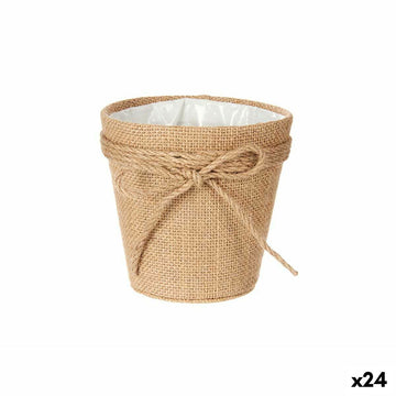 Macetero Ibergarden Marrón Tela Cuerda Plástico Lazo 14 x 12,5 x 14 cm 12,5 x 12 x 12,5 cm 14 x 13 x 15 cm (24 Unidades)