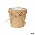 Macetero Ibergarden Marrón Tela Cuerda Plástico Lazo 11 x 11 x 12 cm 11 x 10,5 x 11 cm (24 Unidades)