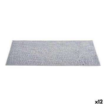 Salvamantel Kinvara Plateado Plata Plástico 30 % Poliéster 45 x 0,01 x 30 cm (12 Unidades)