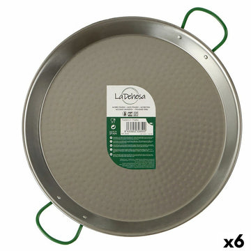 Paellera La Dehesa Plateado Acero Pulido Ø 34 cm 44,5 x 5 x 34,5 cm 34,5 x 5 x 44,5 cm (6 Unidades)