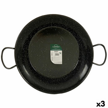 Sartén Paellera La Dehesa Negro Acero Esmaltado Ø 45 cm 46 x 13,5 x 58 cm 58 x 13,5 x 46 cm (3 Unidades)