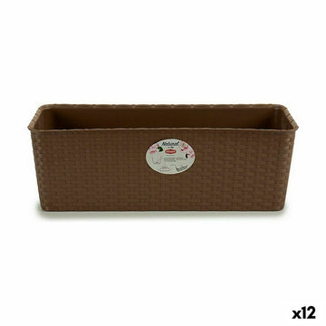 Jardinera Stefanplast Marrón Plástico 18 x 16 x 48,5 cm 49 x 16 x 18 cm (12 Unidades)