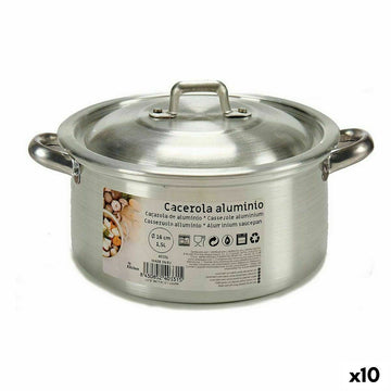 Cacerola Con Tapa Kinvara Plateado 1,5 L 18 x 10 x 23,5 cm 23,5 x 10 x 18 cm (10 Unidades)
