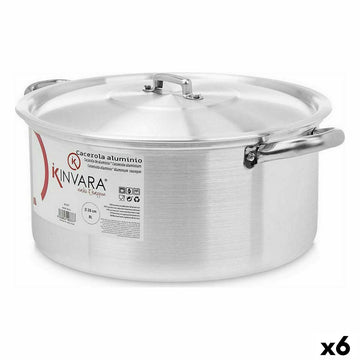 Cacerola Con Tapa Kinvara Plateado 8 L 38 x 16 x 30,5 cm (6 Unidades)