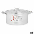 Cacerola Con Tapa Kinvara Plateado 12,5 L 44 x 19 x 35 cm (3 Unidades)