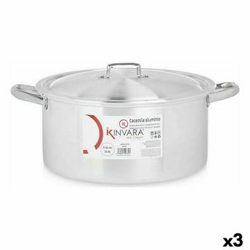 Cacerola Con Tapa Kinvara Plateado 12,5 L 44 x 19 x 35 cm (3 Unidades)