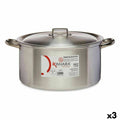 Cacerola Con Tapa Kinvara Plateado 15 L 46 x 21 x 37 cm (3 Unidades)