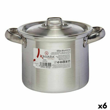 Olla con Tapa Kinvara Plateado Aluminio 16 x 14 x 21 cm 20 x 14 x 16 cm Ø 14 cm (6 Unidades)