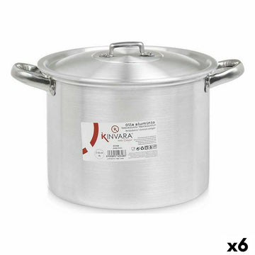 Olla con Tapa Kinvara Plateado Aluminio 31 x 20 x 24 cm (6 Unidades)
