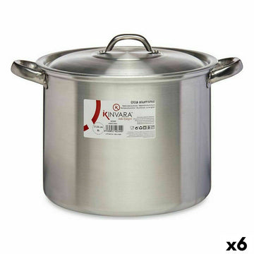 Olla con Tapa Kinvara Plateado Aluminio 33 x 21,5 x 26 cm Ø 24 cm (6 Unidades)