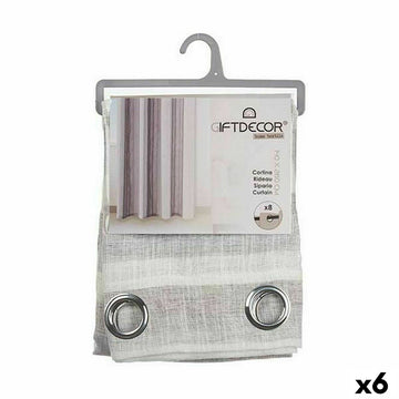 Cortina Gift Decor Gris claro 34 x 4 x 26 cm 140 x 0,1 x 260 cm Rayas (6 Unidades)