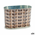 Macetero Ibergarden Metal Mimbre Ovalado 12,7 x 15 x 23,5 cm (24 Unidades)