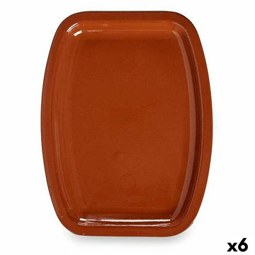 Fuente para Horno La Dehesa Barro cocido 30 x 4 x 40 cm 40 x 4 x 30 cm (6 Unidades)