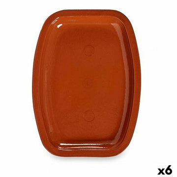 Fuente para Horno La Dehesa Barro cocido 26 x 3,5 x 35 cm 35 x 20,8 x 25,5 cm 35 x 3,5 x 25,5 cm (6 Unidades)