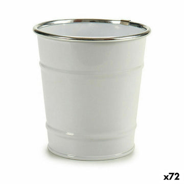 Macetero Ibergarden Blanco Plateado Zinc Cubo 10,5 x 10,5 x 10,5 cm (72 Unidades)