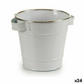 Macetero Ibergarden Blanco Plateado Zinc Cubo 19,5 x 14,5 x 16,5 cm (24 Unidades)