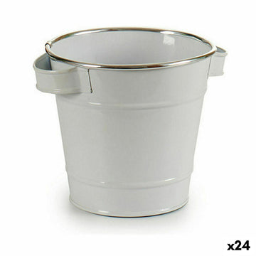 Macetero Ibergarden Blanco Plateado Zinc Cubo 19,5 x 14,5 x 16,5 cm (24 Unidades)