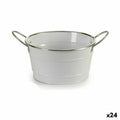Macetero Ibergarden Blanco Plateado Zinc Cubo 27,5 x 10,5 x 20 cm (24 Unidades)
