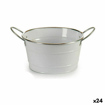 Macetero Ibergarden Blanco Plateado Zinc Cubo 27,5 x 10,5 x 20 cm (24 Unidades)