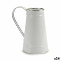 Macetero Ibergarden Blanco Plateado Metal Lechera 17 x 18,5 x 11,3 cm 17 x 19,5 x 11,3 cm (24 Unidades)